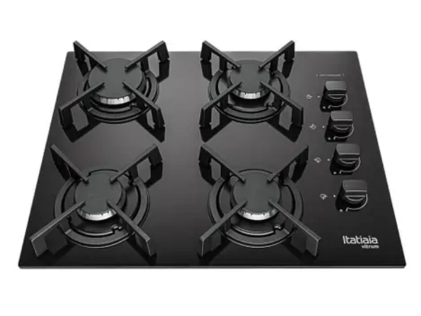 COOKTOP ITATIAIA VITRUM 4Q BIVOLT PRETO