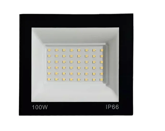 REFLETOR LED 100W 3000K LUZ BRANCA QUENTE COB ENT