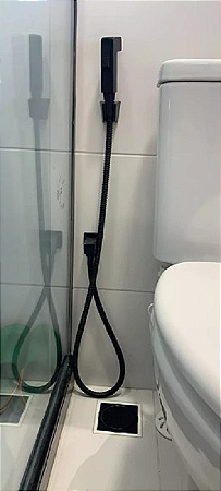 DUCHA HIGIÊNICA REGISTRO METAL ABS QUADRADO PRETO C-68 IMPERIAL
