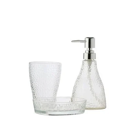 CONJUNTO COM 3 PEÇAS PARA BANHEIRO ELEGANT PRATEADO 4407