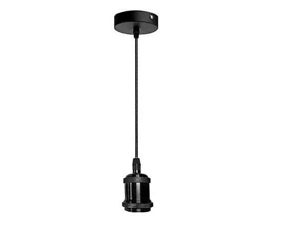 PENDENTE ADELE SOQUETE E27 PRETO TEXTURIZA