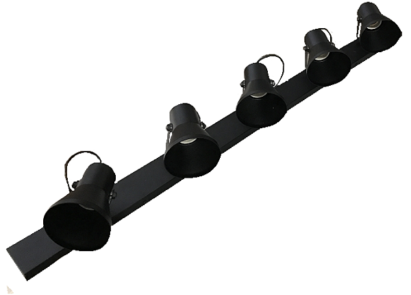 LUMINÁRIA TRILHO TAÇA 100CM COM 5 SPOT PRETO