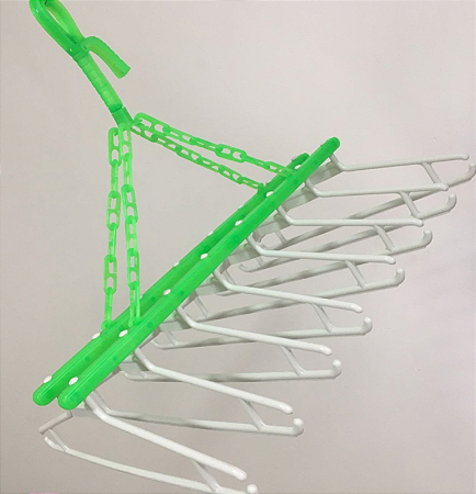 VARAL MULTIUSO COM 8 CABIDES SANCHES VERDE