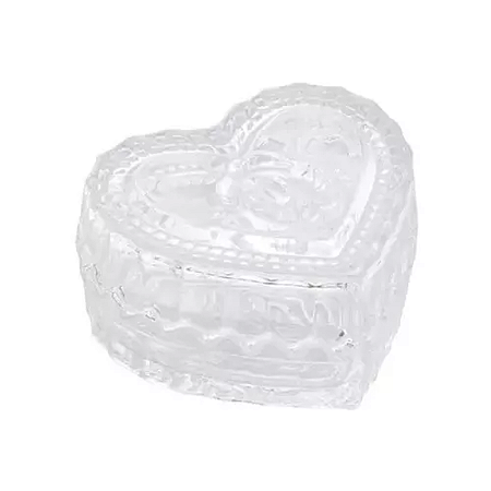 BOMBONIÈRE CORAÇÃO 8X6,5X4CM VIDRO
