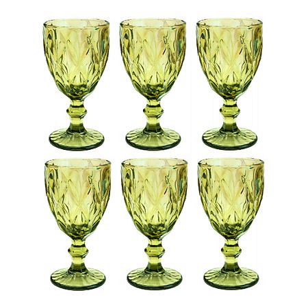 CONJUNTO 6 TAÇAS AGUA DIAMANTE VERDE 1531 CLASS