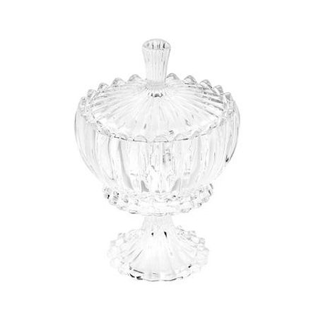 BOMBONIERE CRISTAL COM TAMPA GENEVA 16,5X25CM