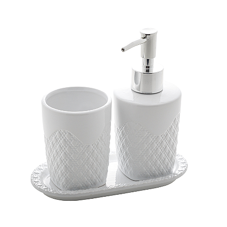 CONJUNTO 3 PEÇAS PARA BANHEIRO CERÂMICA SUMMIT BRANCO