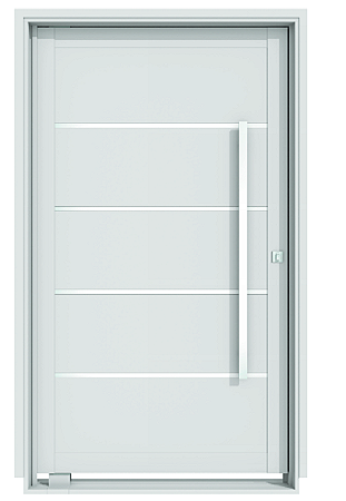 PORTA VITROLAR PIVOTANTE ALUMÍNIO FRINZADO 103X220X14 BRANCO ESQUERDA