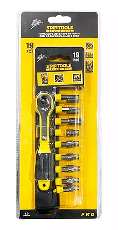 CONJUNTO CHAVE CATRACA COM 19 PEÇAS STARTOOLS