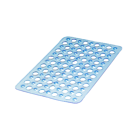 TAPETE BANHO 48X32CM PLÁSTICO AZUL ATLAS