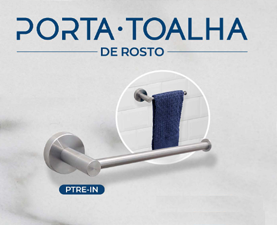 PORTA TOALHA ROSTO RETO INOX FLVX
