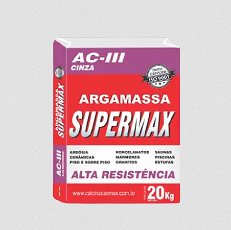 ARGAMASSA SUPERMAX ACIII CINZA 20K