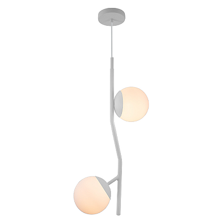 PENDENTE FLORA VERTICAL VIDRO LEITOSO BRANCO FOSCO