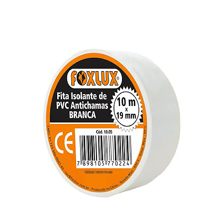 FITA ISOLANTE 18MMX10M BRANCA FOXLUX