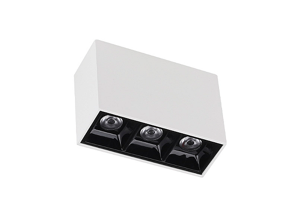 SPOT LED SOBREPOR LUZ PONT 6W 2700K TASCHIBRA  BRANCO\PRETO