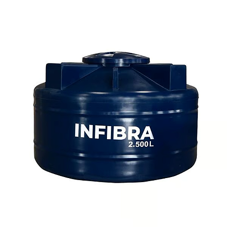 TANQUE INFIBRA 2500LT COM TAMPA AZUL