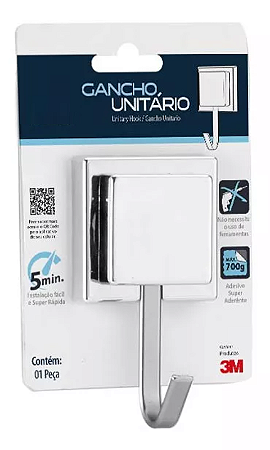 CABIDE DUPLA FACE QUADRADO CROMADO 3M WKIT