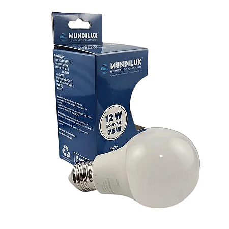 LÂMPADA LED BULBO 9W 6500K MUNDILUX