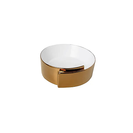 CUBA LEXXA REDONDA GOLD E BRANCA 37X37X14