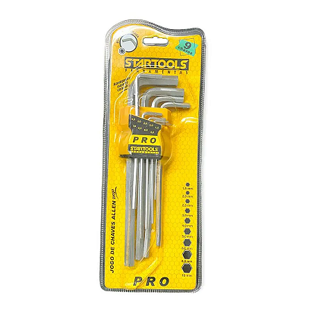 JOGO CHAVE ALLEN LONGA 9 PEÇAS STARTOOLS