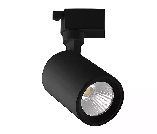 SPOT TRILHO 10W LUZ BRANCA FRIA PRETO ROHS CE