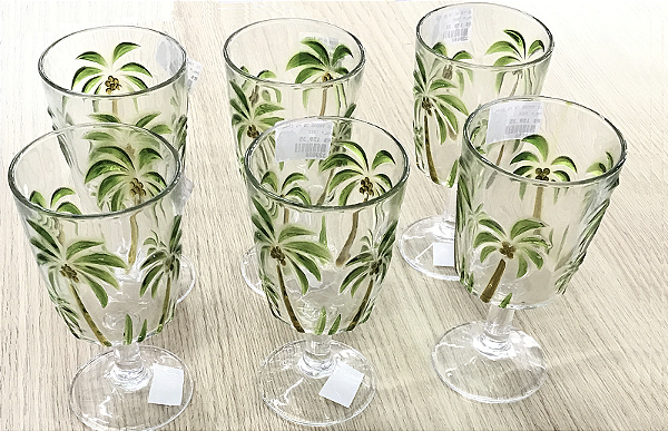JOGO TAÇAS COM KIT 6 PEÇAS 330ML PALMEIRA TREE