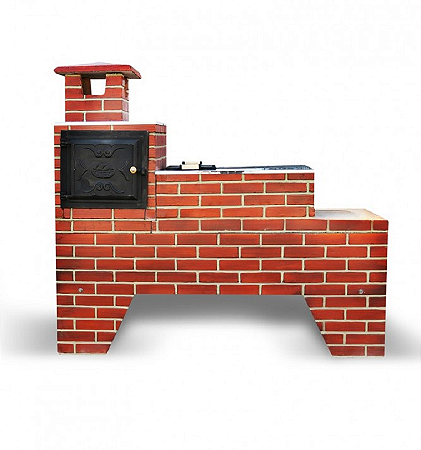 FOGÃO TORRES TIJOLINHO MOGNO AMADEIRADO 2X1 COM FORNO