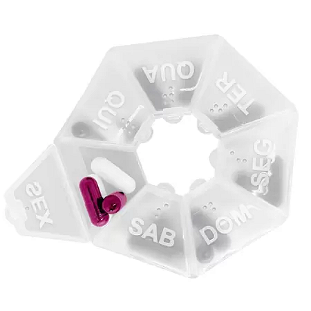 PORTA COMPRIMIDOS 7 DIVISÓRIAS TRANPARENTE KEITA