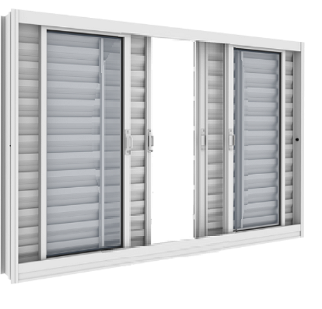 VENEZIANA VITROLAR 6 FOLHAS SEM GRADE COM VIDRO 200X100X12 BRANCO