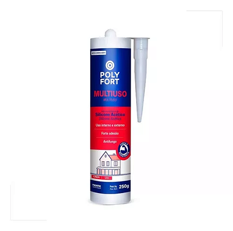 SILICONE ACETINADO POLYFORT 250G INCOLOR ANTI FUNGO