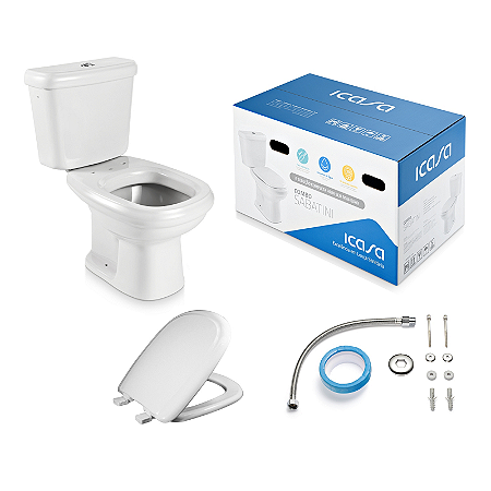 KIT ICASA BACIA ACOPLADO +KIT SABATINI BRANCO