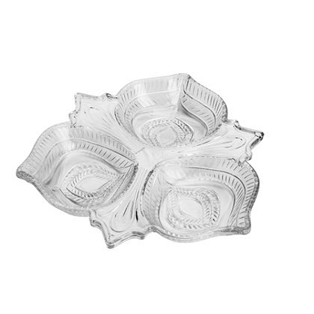 PETISQUEIRA CRISTAL COM 3 DIVISÓRIA VINTAG 26X4CM