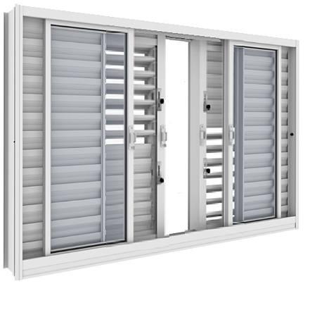 VENEZIANA VITROLAR 6 FOLHAS SEM GRADE COM VIDO 150X100X16 BRANCA