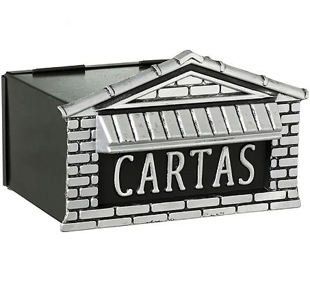 CAIXA CORREIO PRATA MURO/GRADE COLONIAL FERRO