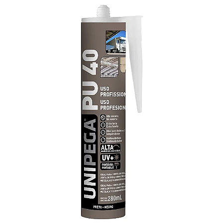 SILICONE PU-40 PRETO 280ML UNIPEGA