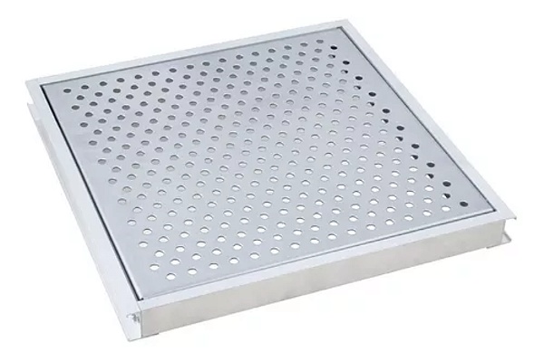 GRELHA PERFURADA INOX AGUA PLUVIAL 20X20