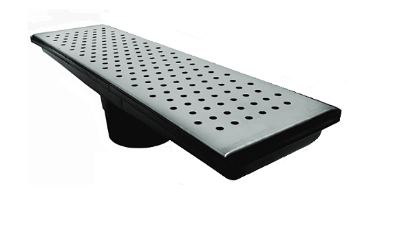GRELHA PERFURADA INOX COM CAIXA COLETORA 15X100