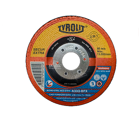 DISCO DESBASTE INOX 115X6.0X22.2MM TYROL