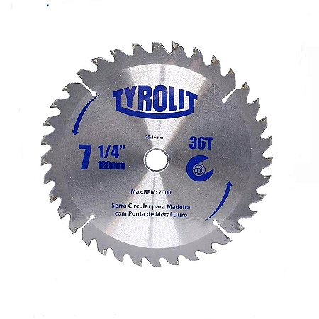 DISCO SERRA CIRCULAR 7.1/4 185MM 36D TYROLIT