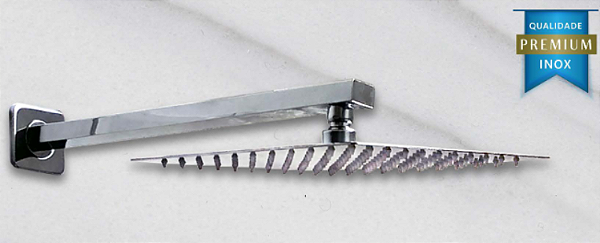 DUCHA SLIM PAREDE HORIZONTAL 25X25CM INOX