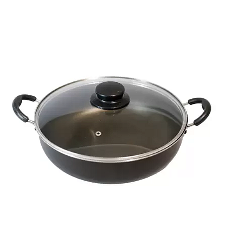 CAÇAROLA ABAULADA ANTIADERENTE TAMPA VIDRO 4.5L