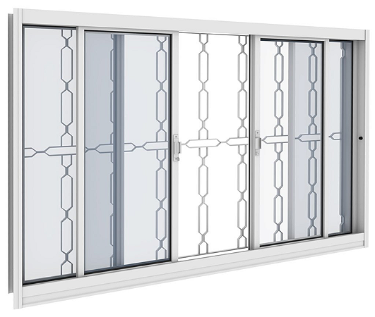 VITRO VITROLAR 4FOLHASS COM GRADE ELO 200X100X12 BRANCO