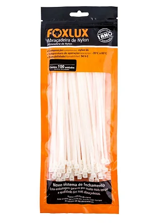 ABRAÇADEIRA NYLON 140MMX2.5MM-BRANCA FOXLUX