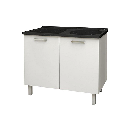 TANQUE COM GABINETE DUPLO COZIMAX 114X50 PRETO