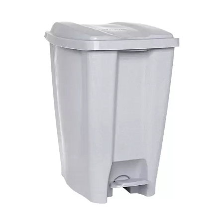 LIXEIRA PLÁSTICO METASUL 12L COM PEDAL CINZA