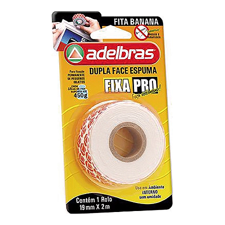 FITA DUPLA FACE ADELBRAS COM ESPUMA 19X2M