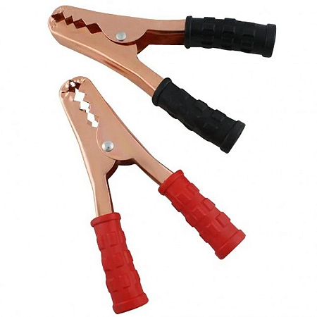 GARRA PARA BATERIA 500A PAR PRETO / VERMELHO