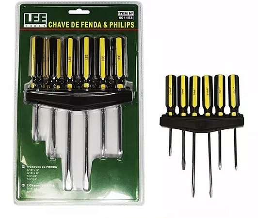 JOGO CHAVE FENDA LEE COM 6 PEÇAS 1153F
