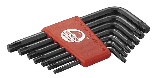 JOGO CHAVE TORX WORKER CURTA 7 PEÇAS T10 A