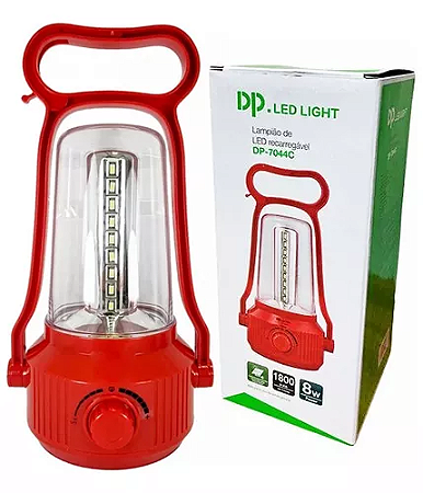LANTERNA LAMPIÃO ECOLUX 35 LEDS ECO-770 VERMELHO